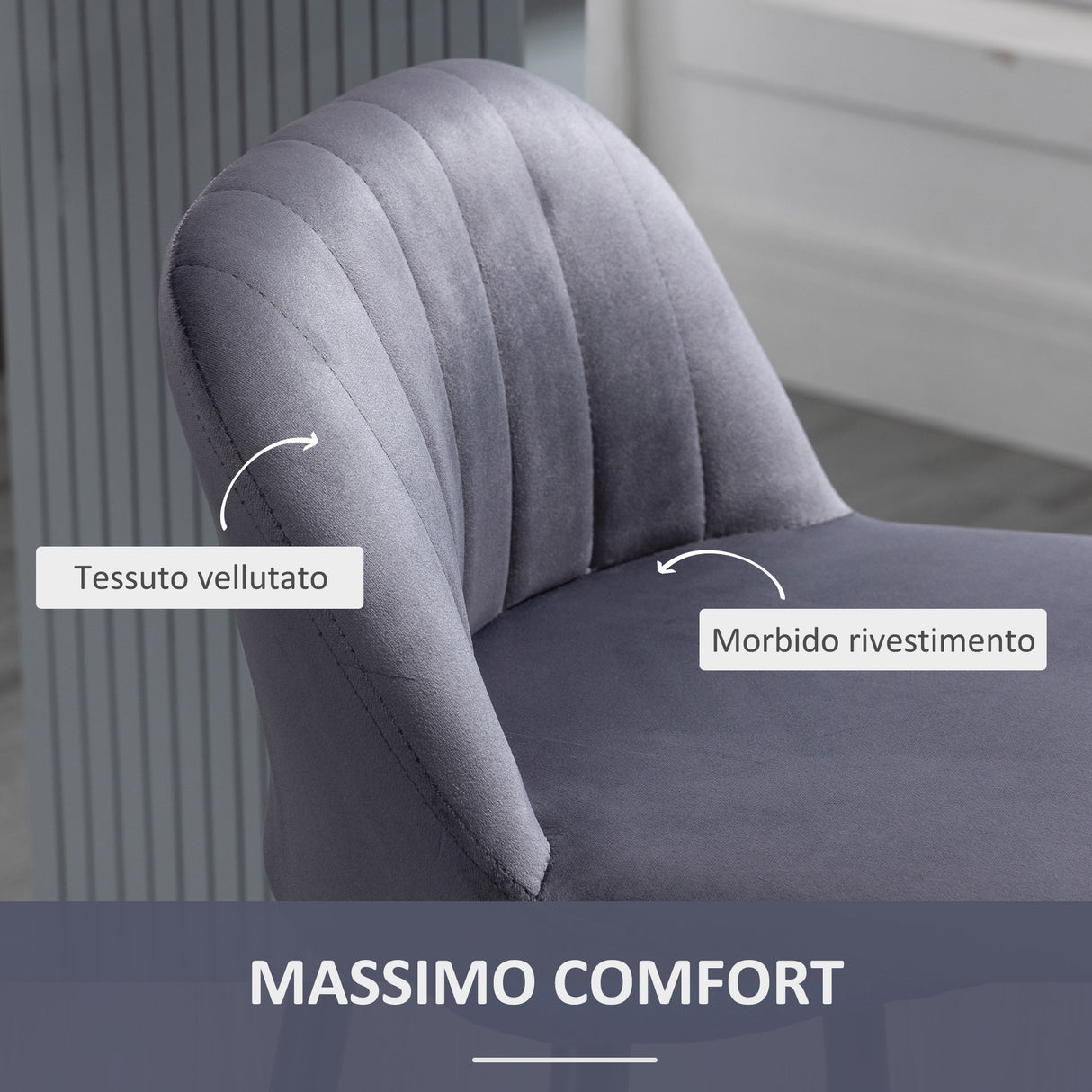 easycomfort easycomfort set 2 sgabelli da bar con schienale e poggiapiedi girevoli con altezza regolabile grigio