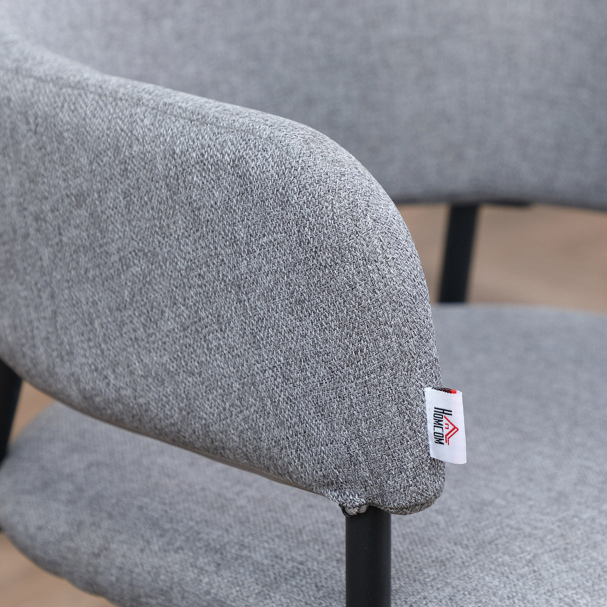 easycomfort easycomfort set da 2 sedie imbottite moderne in tessuto con braccioli e gambe in acciaio 54x54x84cm grigio