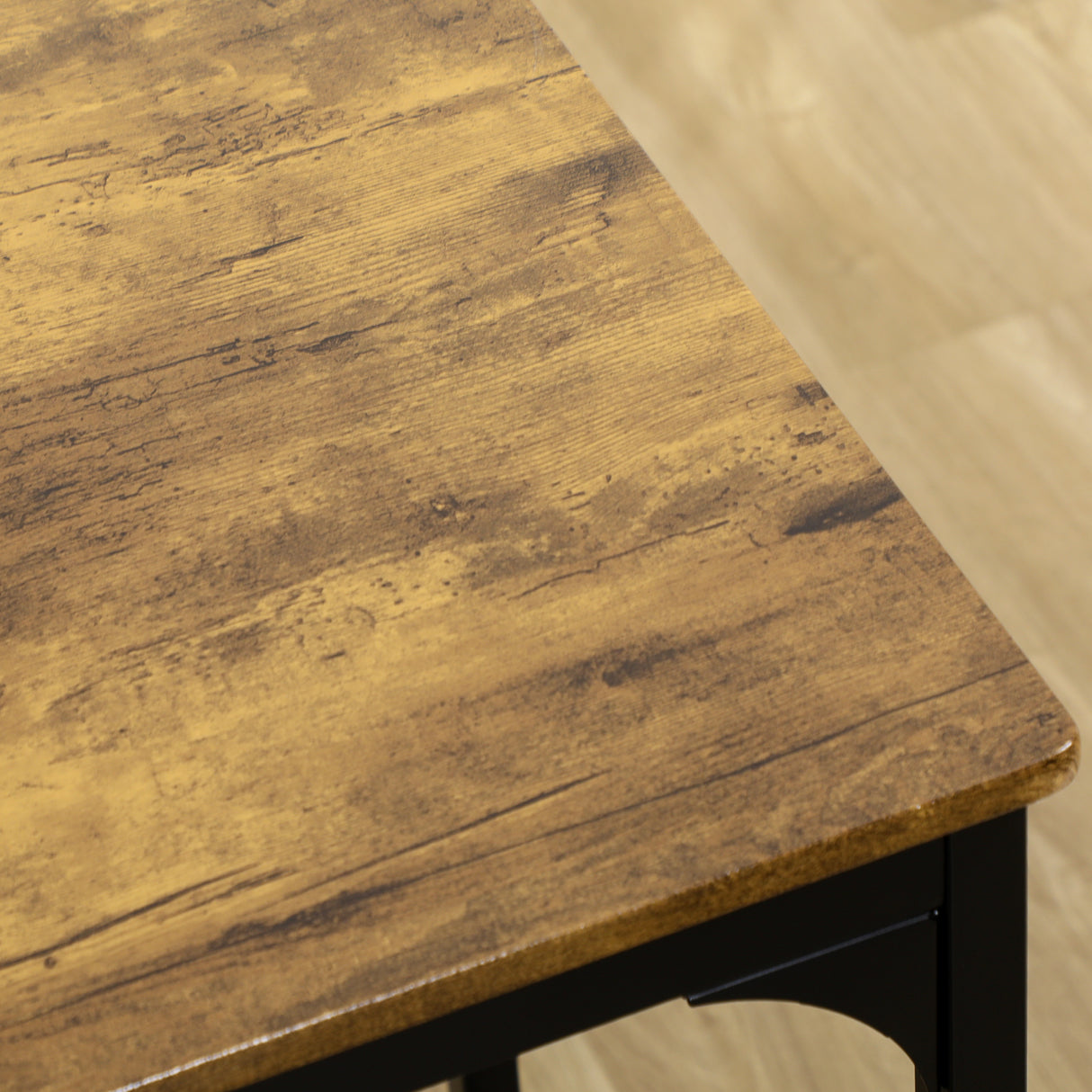 easycomfort easycomfort set da bar 5 pezzi con tavolo alto e 4 sgabelli stile industriale marrone e nero