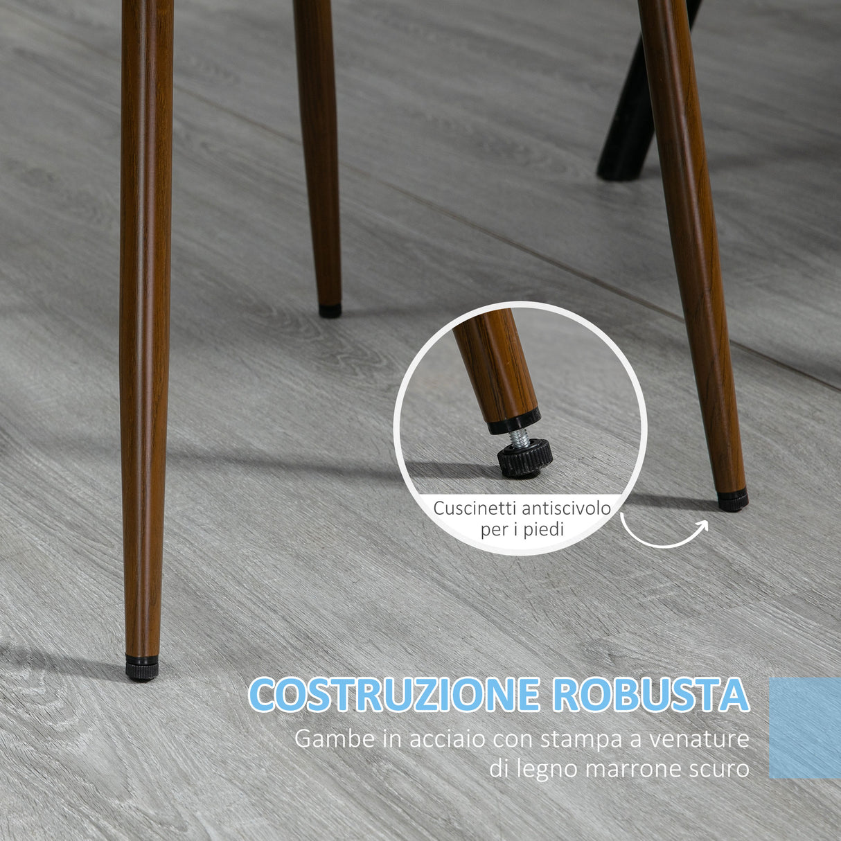 easycomfort easycomfort sedie da cucina imbottite set 4 pezzi in poliestere e acciaio 47x55x86 cm blu