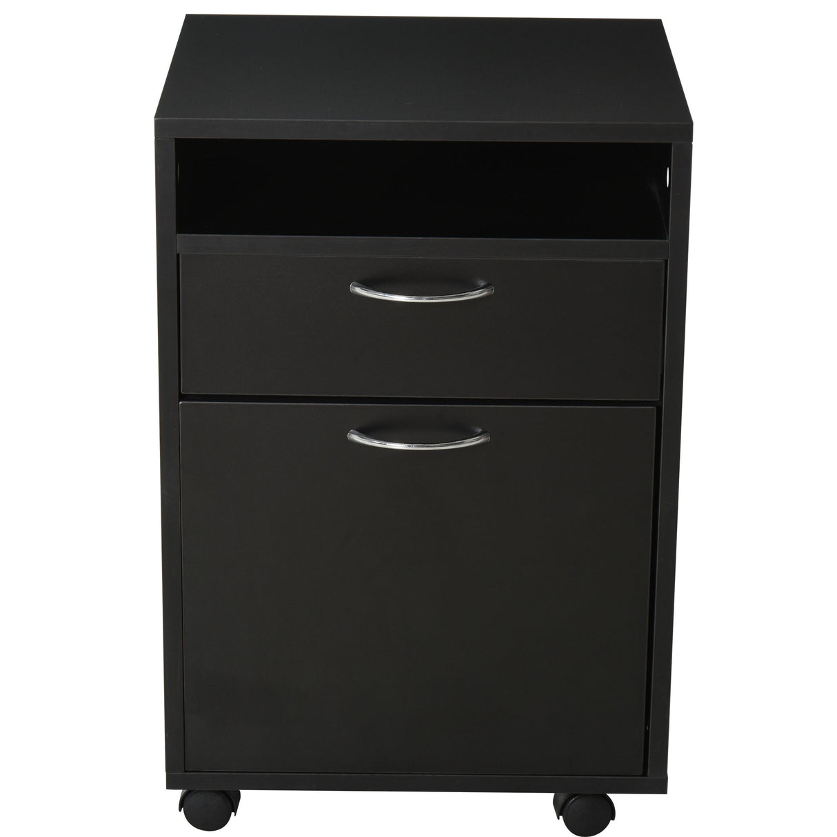 easycomfort easycomfort cassettiera portadocumenti da ufficio in legno nero con ruote e 2 cassetti ean 8054111843461