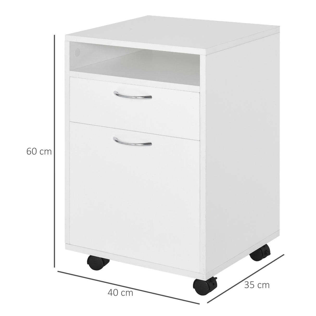 easycomfort easycomfort cassettiera portadocumenti da ufficio in legno con 2 scomparti e ruote bianco 40x35x60cm ean 8054111845441