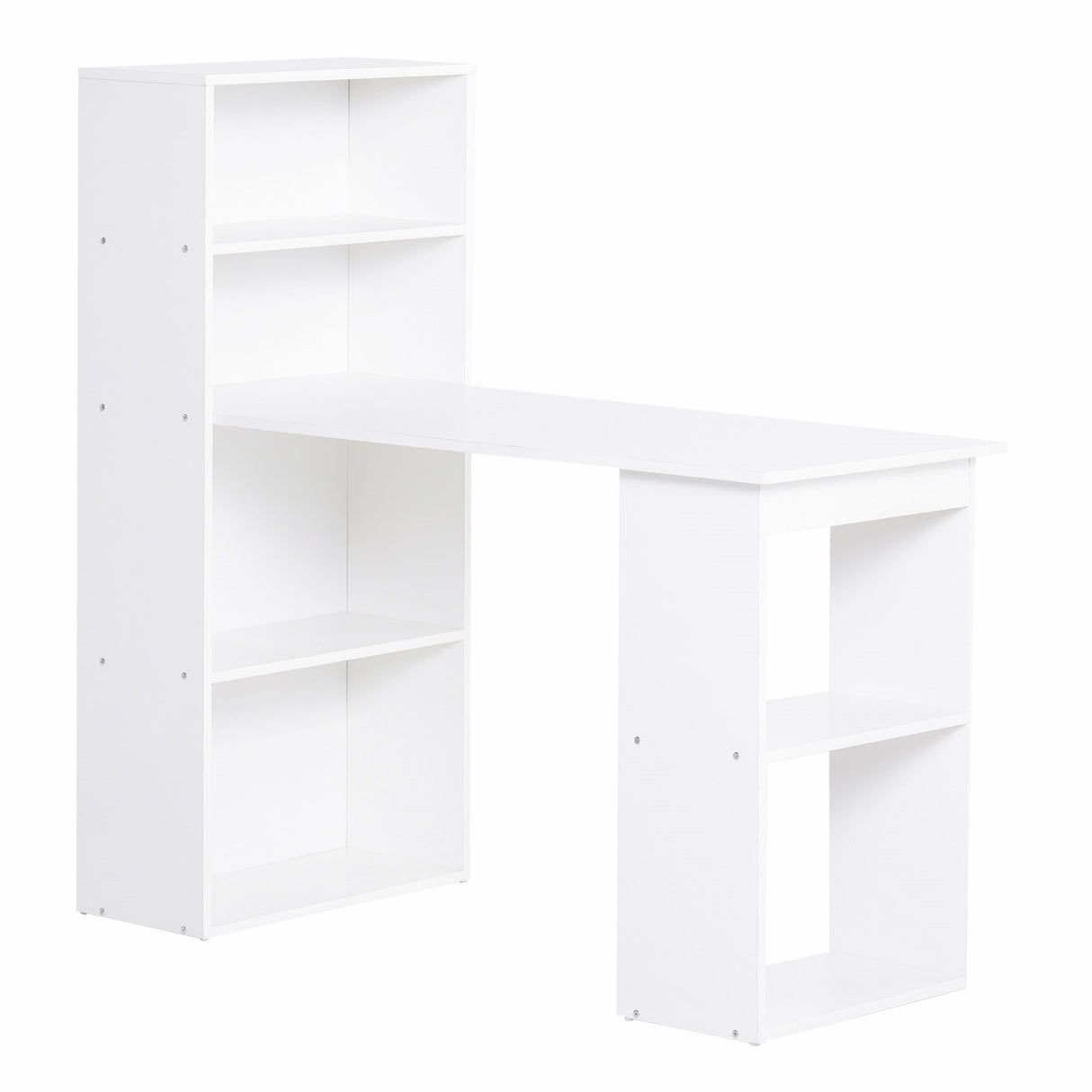 easycomfort easycomfort scrivania moderna con libreria in legno bianco 120x55x120cm ean 8054144130781