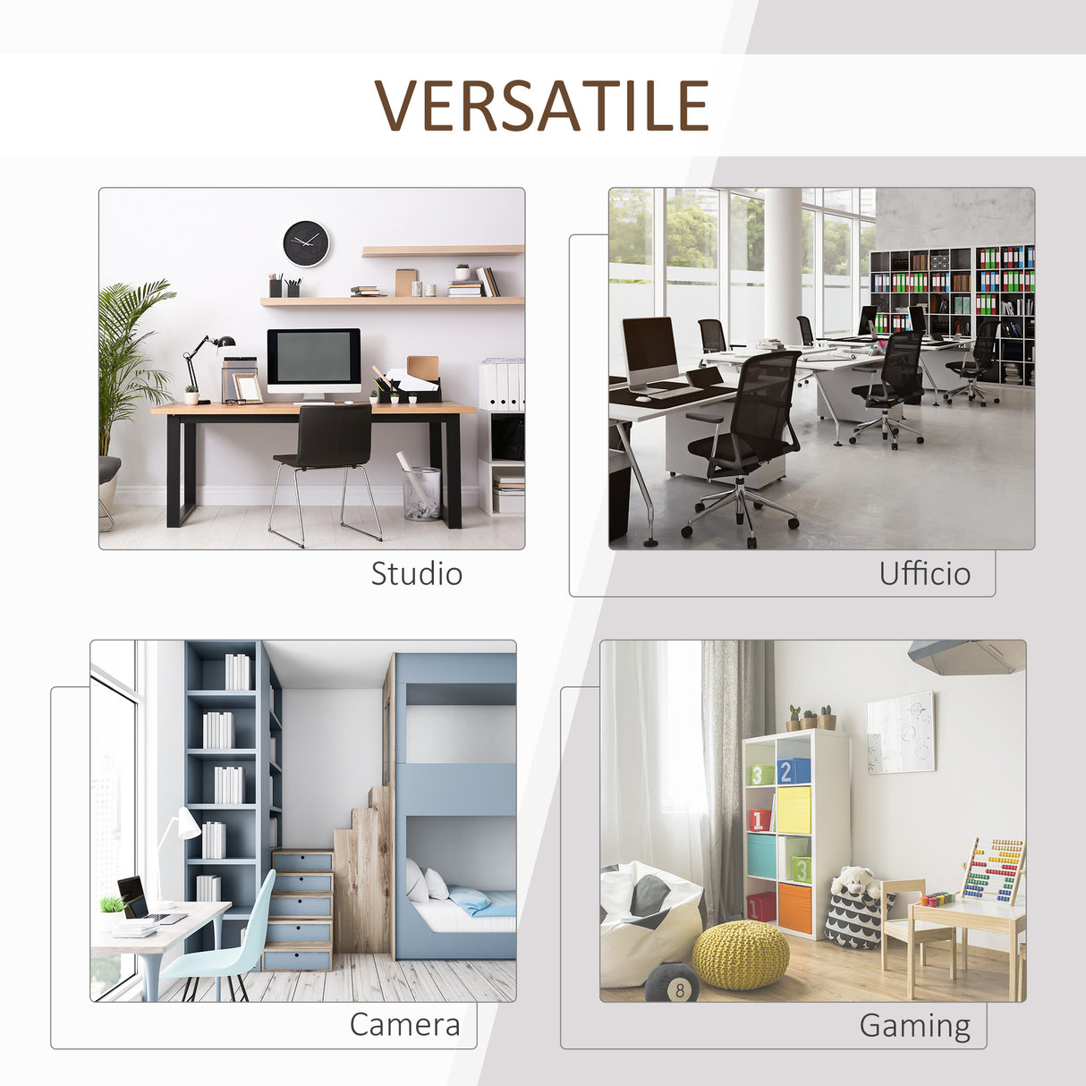 easycomfort easycomfort scrivania moderna con libreria in legno naturale 120x55x120cm ean 8054144134253