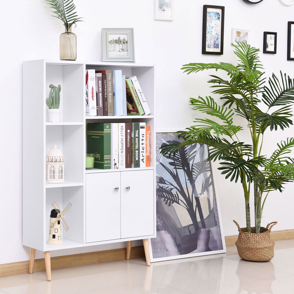 easycomfort easycomfort mobiletto libreria con piedini in legno di pino bianco 80 x 23 5 x 118cm ean 8054144130347