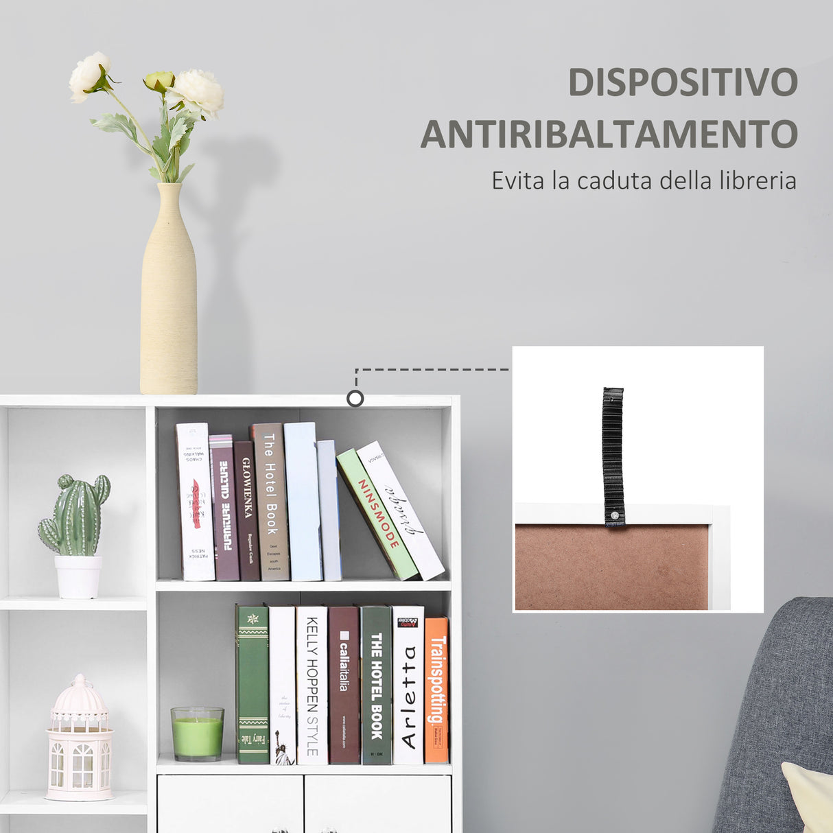easycomfort easycomfort mobiletto libreria con piedini in legno di pino bianco 80 x 23 5 x 118cm ean 8054144130347