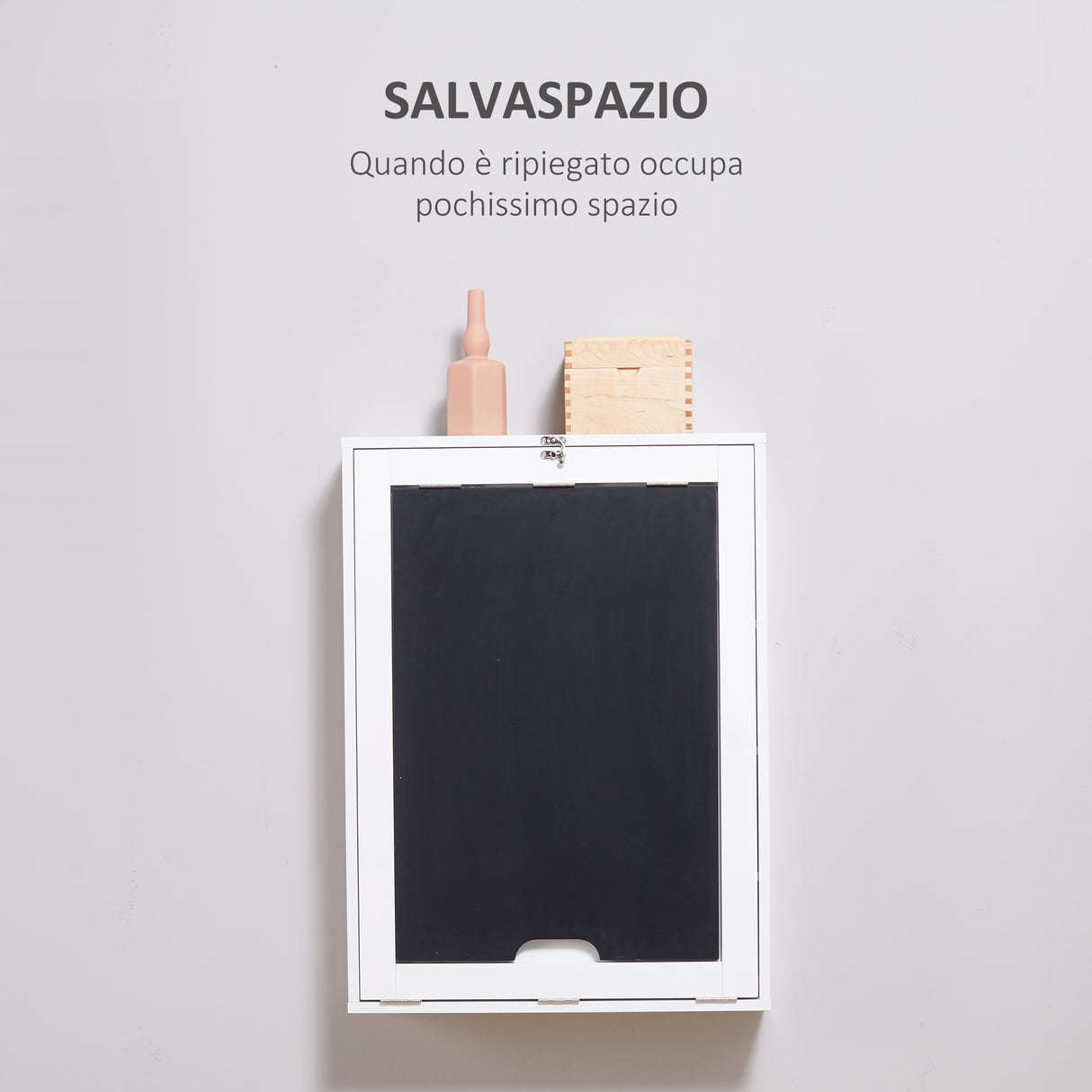 easycomfort easycomfort tavolo scrivania pieghevole a muro con lavagna bianco e nero 60 x 94.5 x 147cm ean 8054144130293