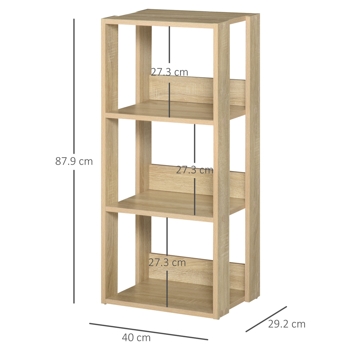 easycomfort easycomfort libreria scaffale in legno con 3 ripiani design antiribaltamento 40x29 2x87 9cm ean 8054111841306