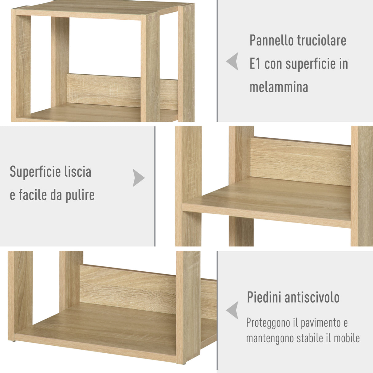 easycomfort easycomfort libreria scaffale in legno con 3 ripiani design antiribaltamento 40x29 2x87 9cm ean 8054111841306