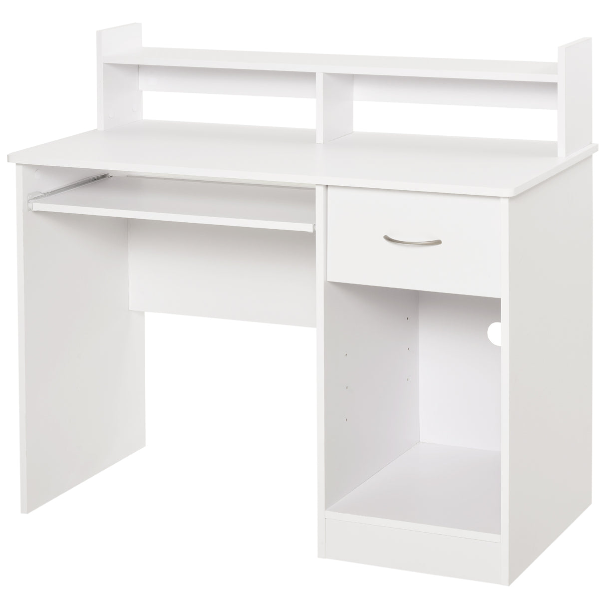easycomfort easycomfort scrivania compatta per computer in legno bianco con ripiano tastiera estraibile ean 8054144130675