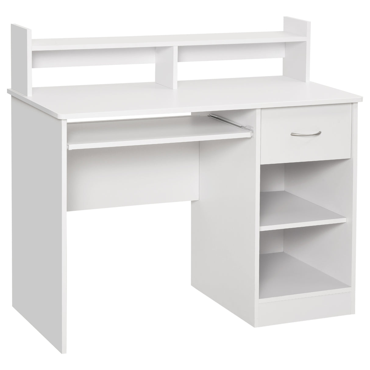 easycomfort easycomfort scrivania compatta per computer in legno bianco con ripiano tastiera estraibile ean 8054144130675