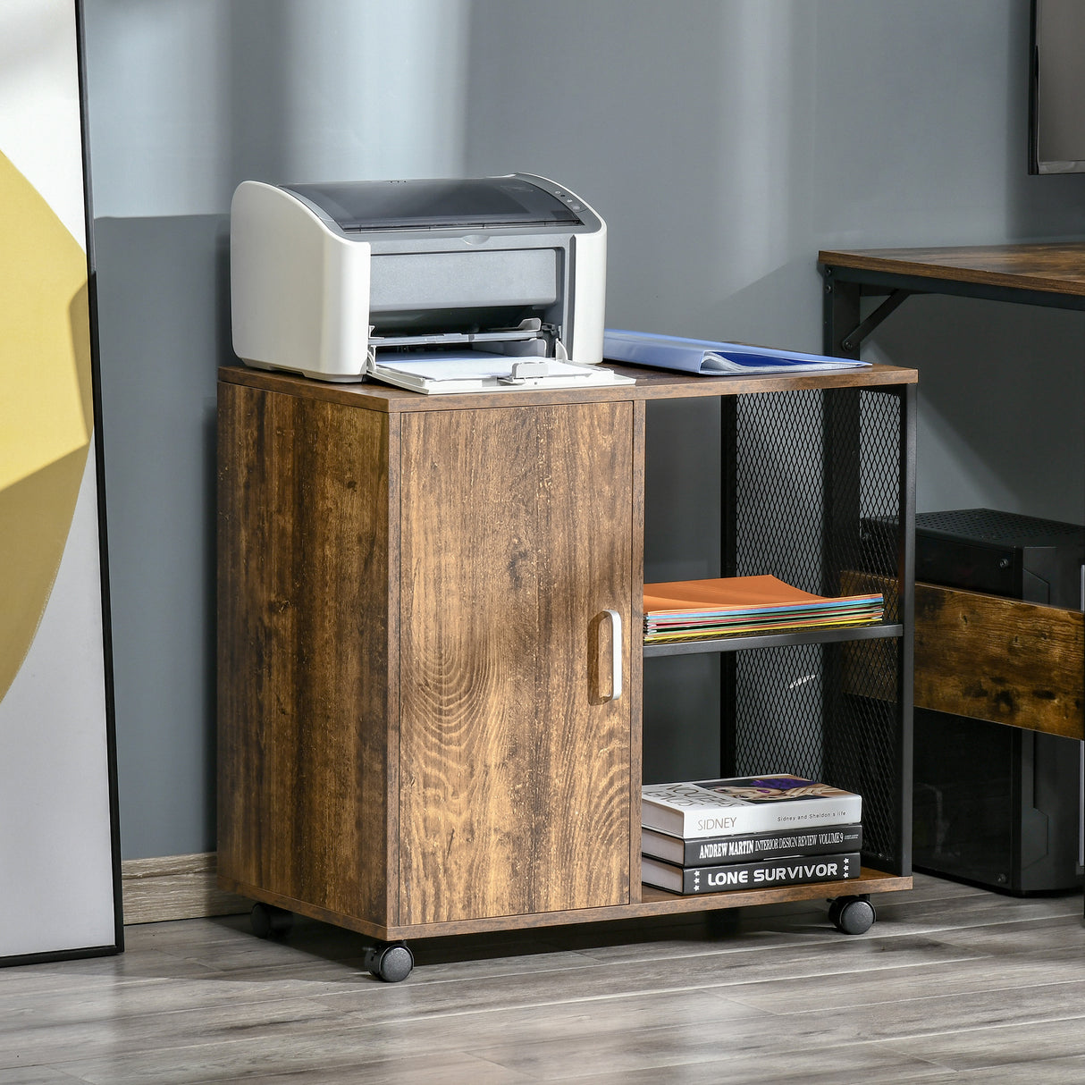 easycomfort easycomfort mobile multiuso per stampante con rotelle stile nordico casa e ufficio ean 8054111848831