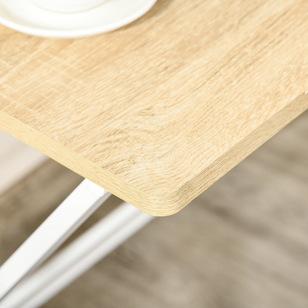 easycomfort easycomfort scrivania pieghevole salvaspazio con mensola 81.5x70x84cm color legno e bianco