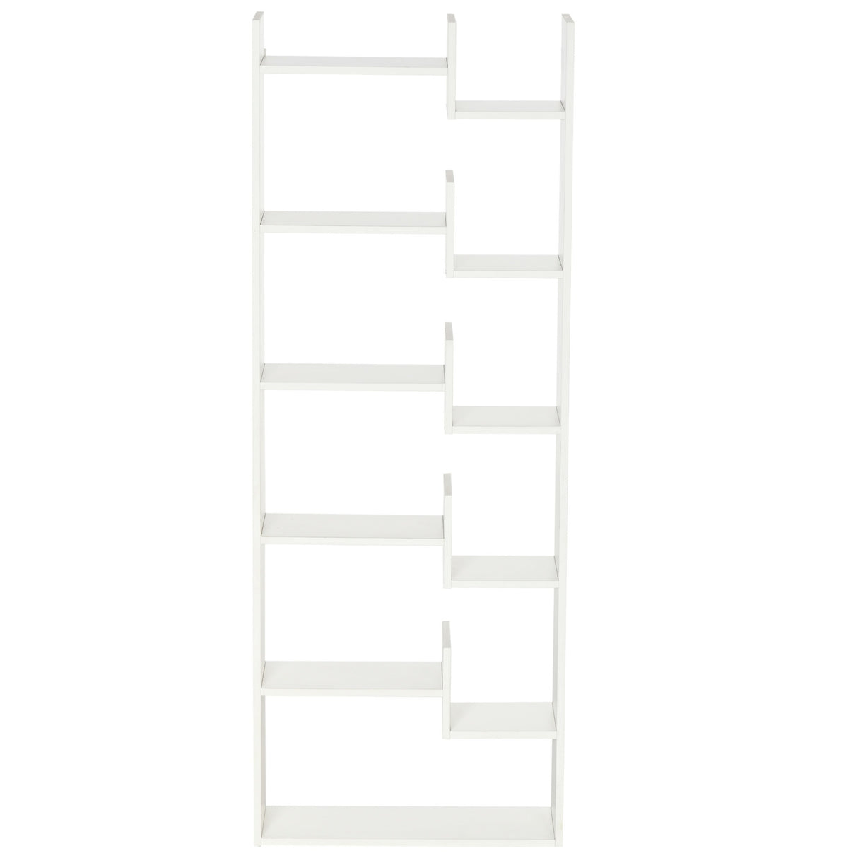 easycomfort easycomfort libreria moderna a 6 livelli con 11 scaffali aperti per studio e soggiorno 61x23x162 6 cm bianco