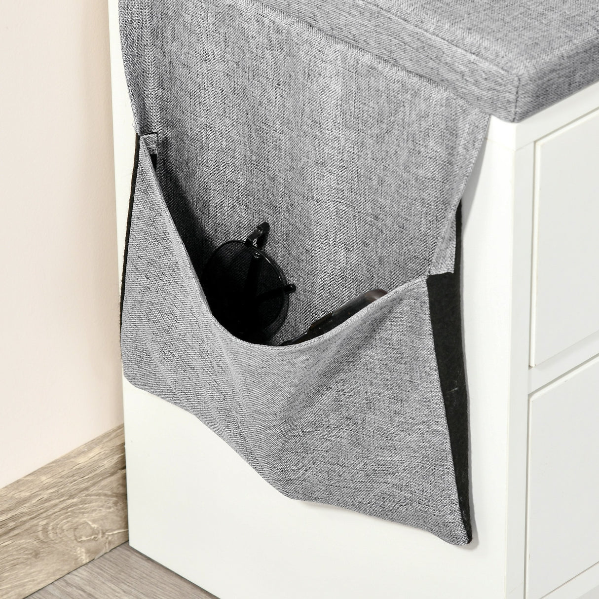 easycomfort easycomfort scarpiera salvaspazio in legno bianca 80.5x30.5x43.5cm