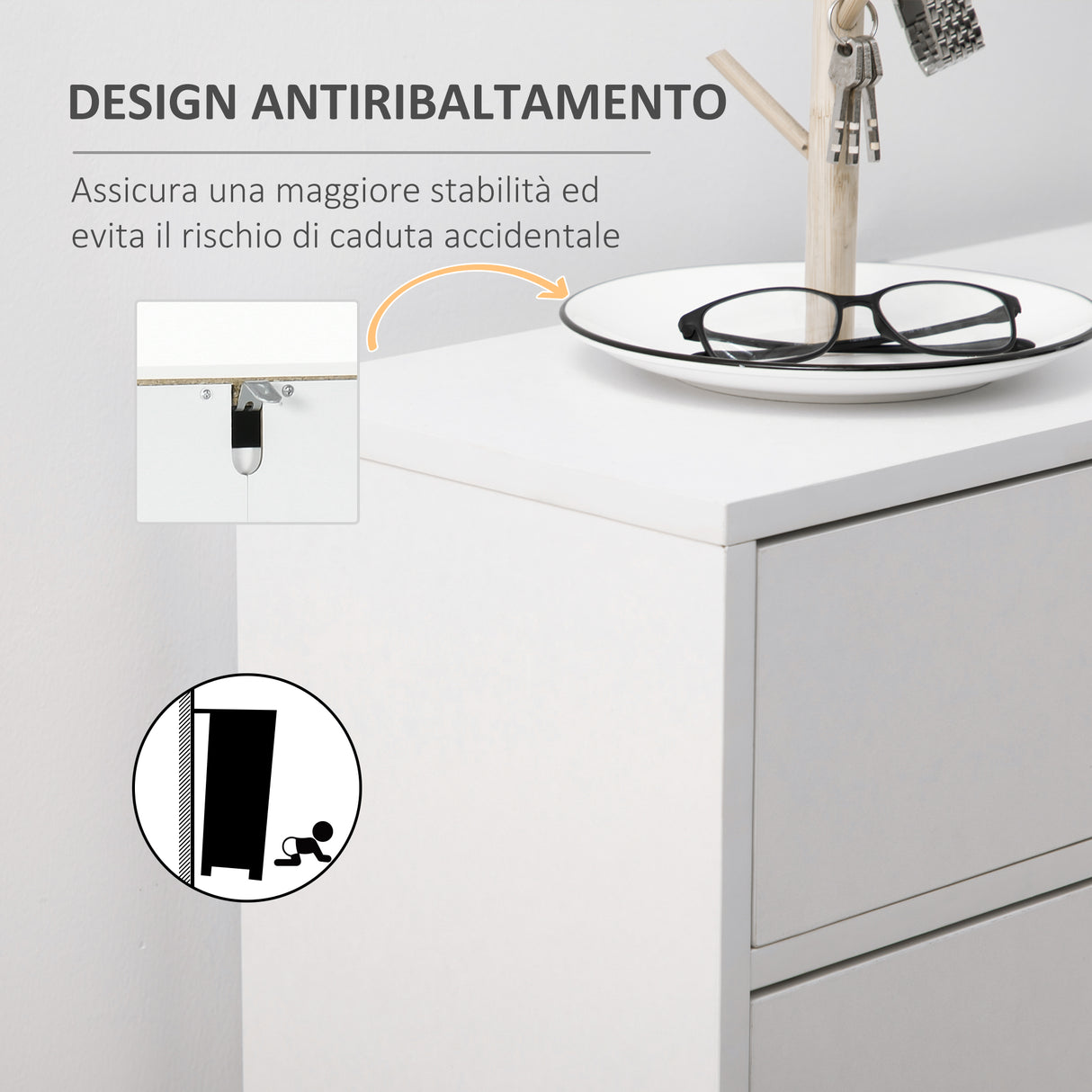 easycomfort easycomfort mobile scarpiera moderno per 12 paia di scarpe con 2 ante a ribalta e cassetto 76x26x110 cm bianco