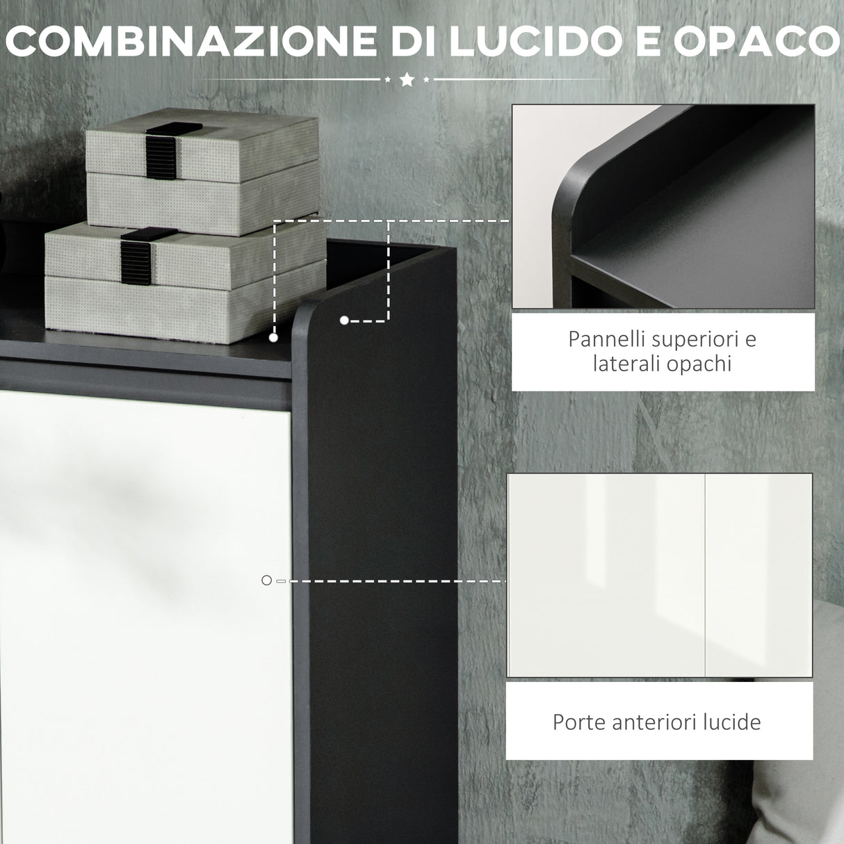 easycomfort easycomfort mobile scarpiera da ingresso in truciolato per 24 scarpe con ripiani regolabili 90x32x100 cm