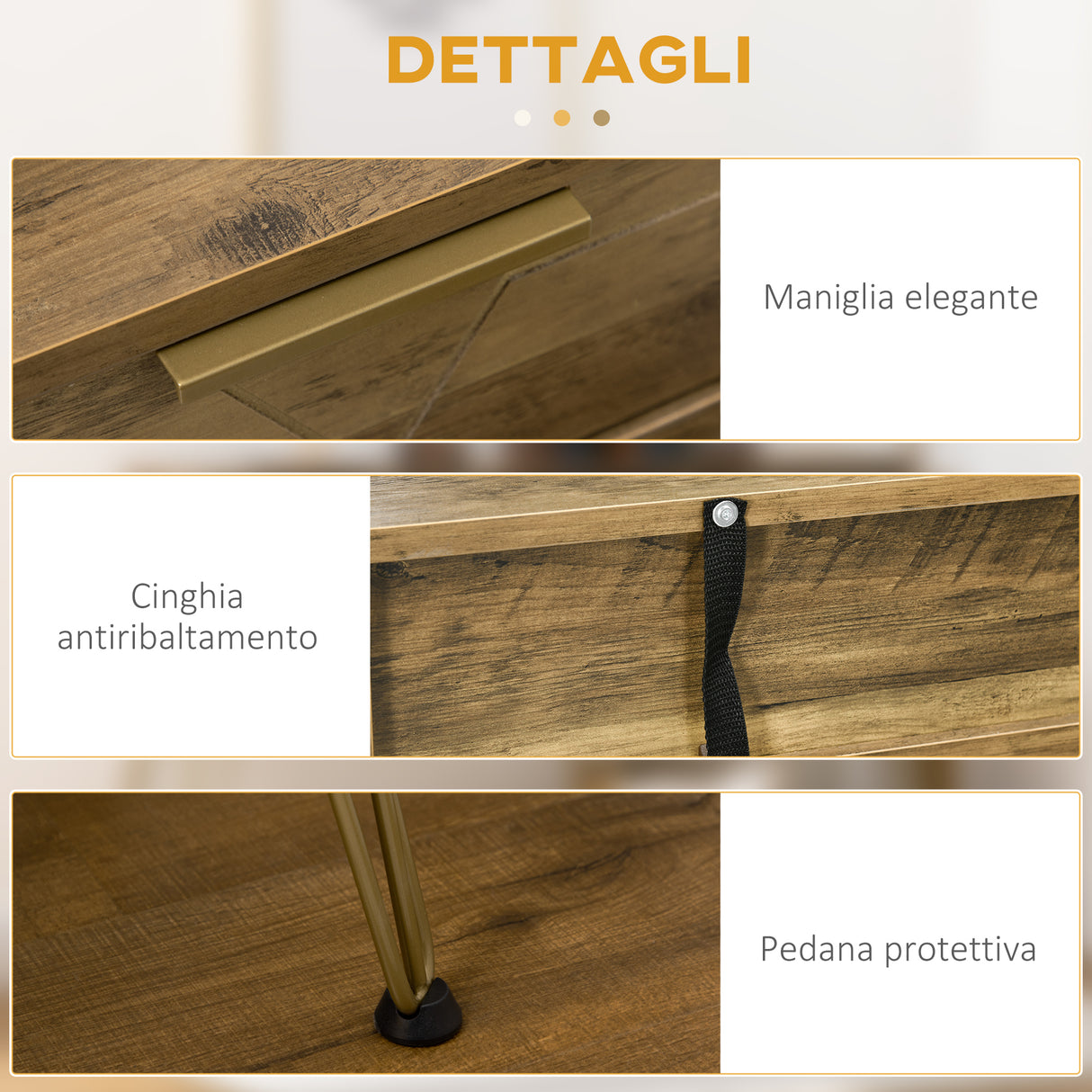 easycomfort easycomfort tavolo consolle in truciolato e acciaio per ingresso e soggiorno con ripiano aperto e 2 cassetti 120x29x79 cm