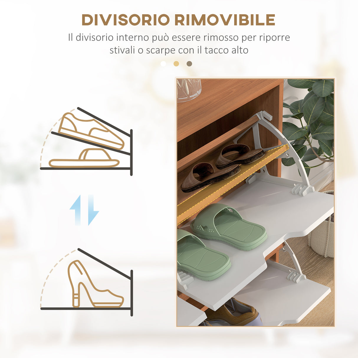 easycomfort easycomfort mobile scarpiera in truciolato e pino con 4 cassetti e 2 ripiani regolabili per ogni cassetto 95x26x95 cm