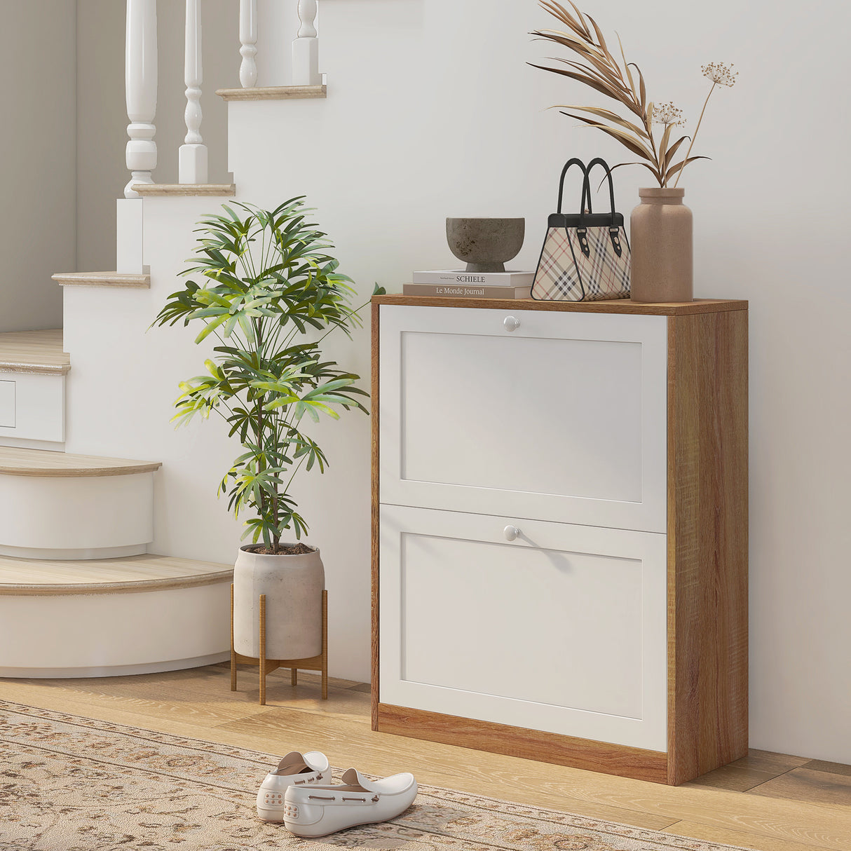 easycomfort easycomfort scarpiera slim con 3 ripiani regolabili a 2 livelli per 12 paia in truciolato e mdf 60x24 5x75 5 cm