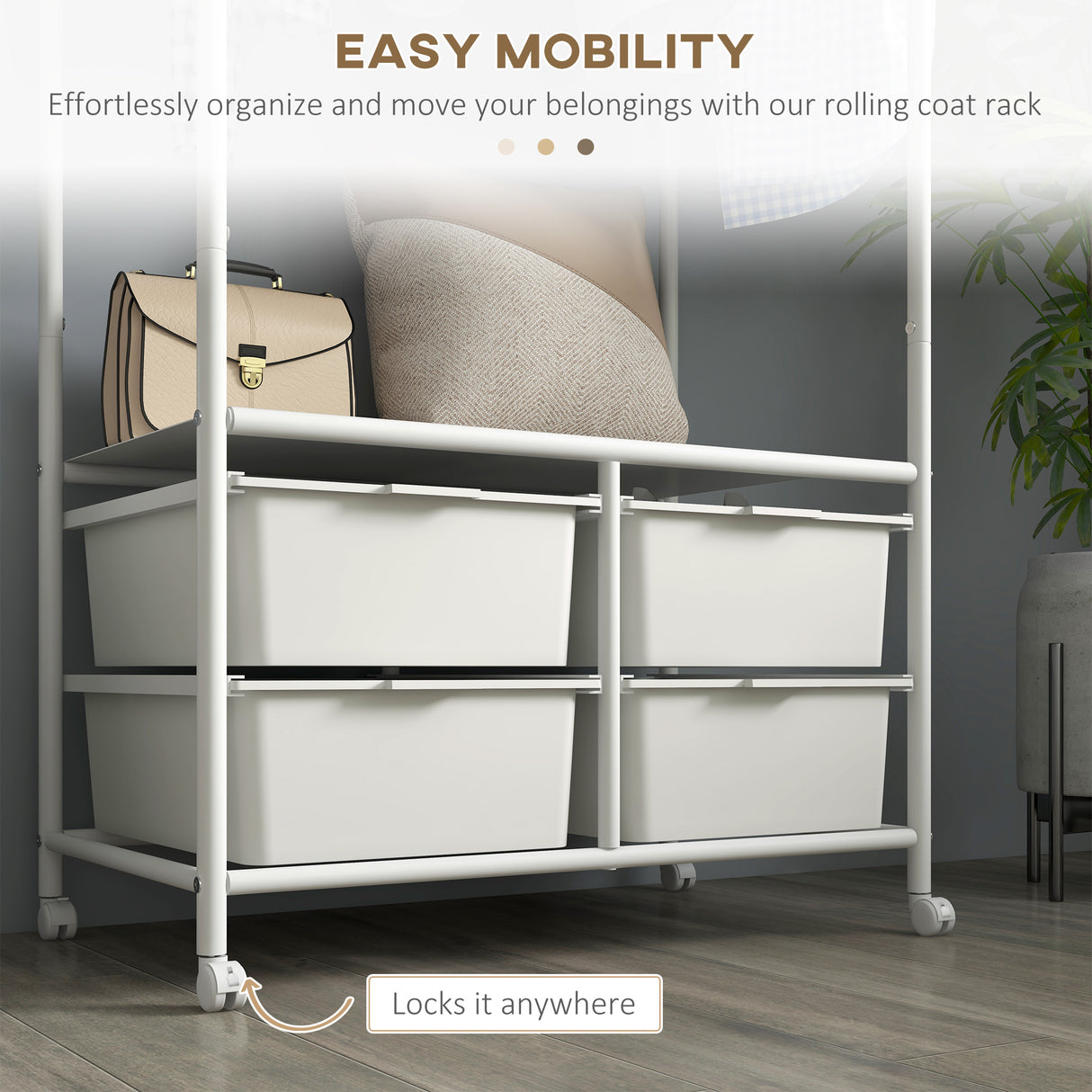 easycomfort easycomfort stand appendiabiti con scarpiera a 4 cesti e 8 ganci in acciaio e plastica 63x37x153 cm bianco