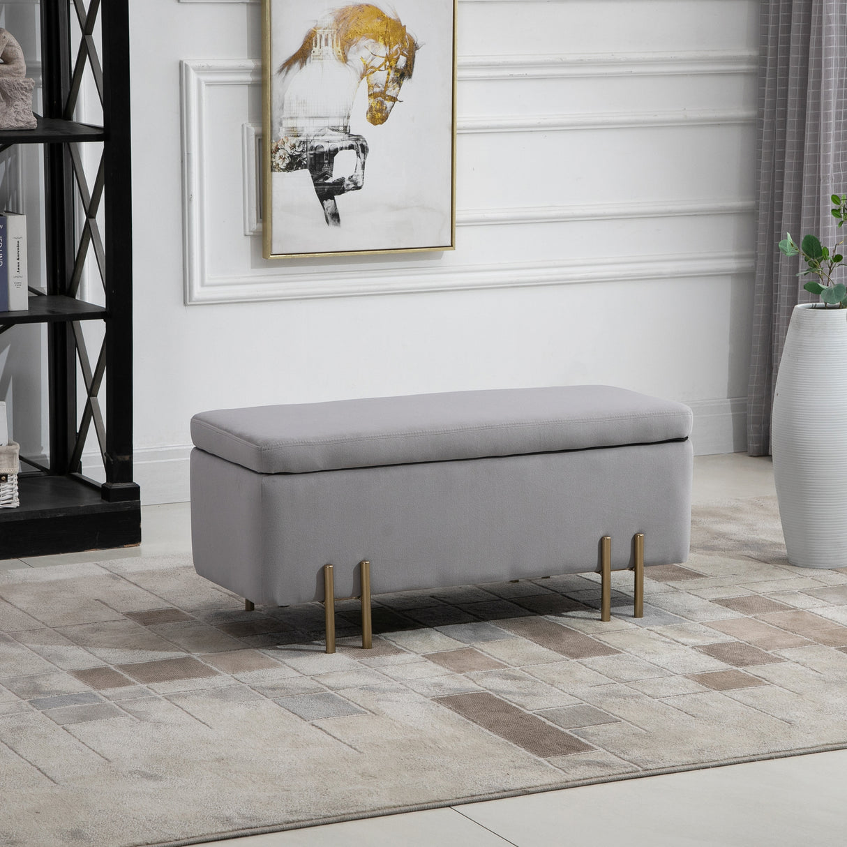 easycomfort easycomfort panca ottomana contenitore con cuscino e superficie morbida grigio chiaro ean 8054144132105