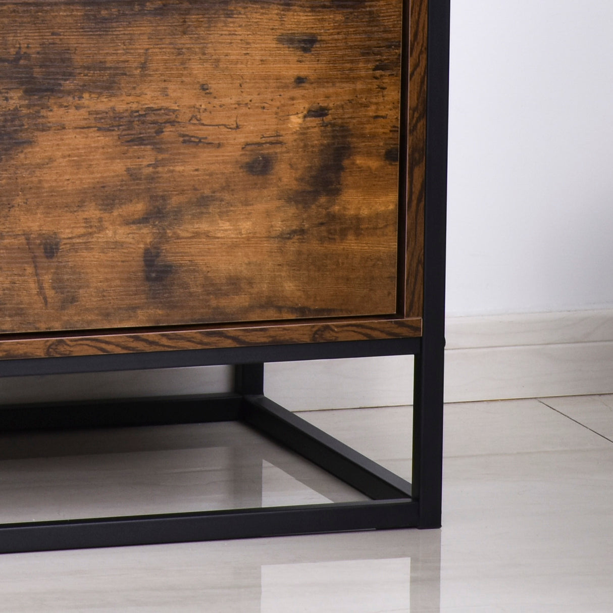 easycomfort easycomfort credenza stile industriale vintage in legno e metallo con 1 cassetto ean 8054144134451
