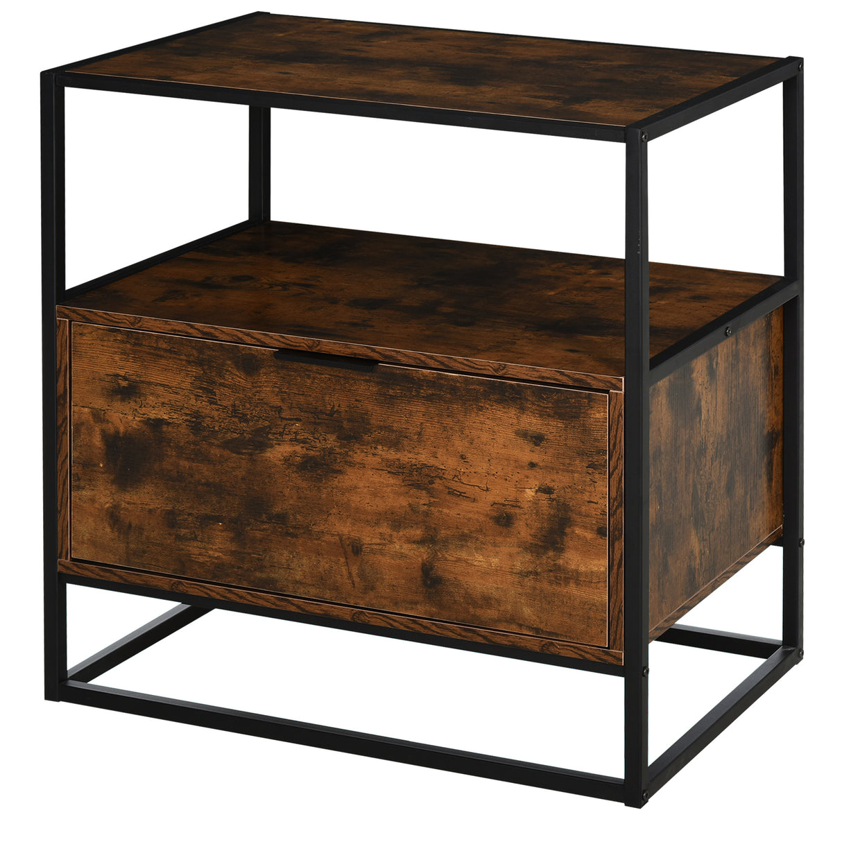 easycomfort easycomfort credenza stile industriale vintage in legno e metallo con 1 cassetto ean 8054144134451