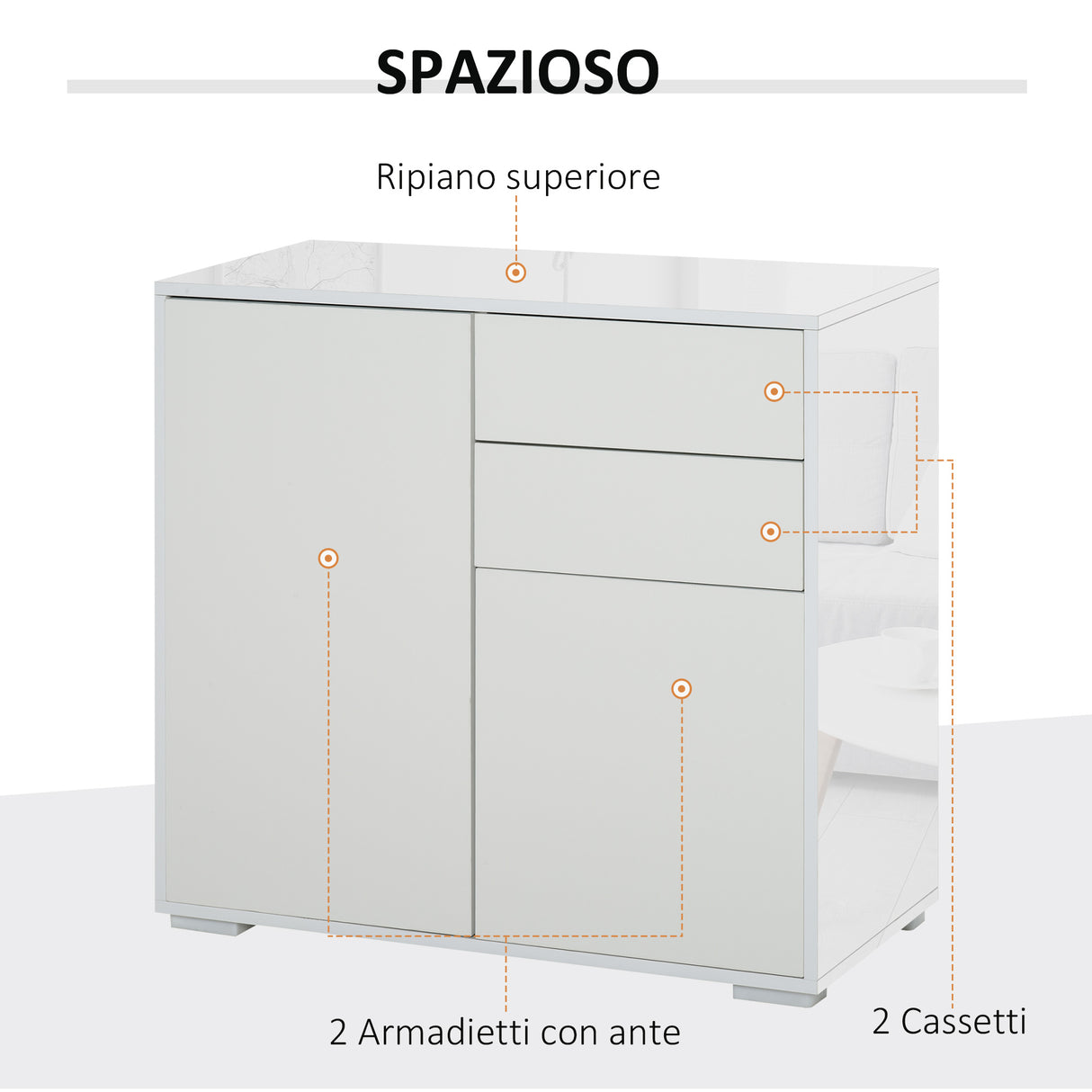 easycomfort easycomfort mobiletto armadietto multiuso con apertura a pressione bianco