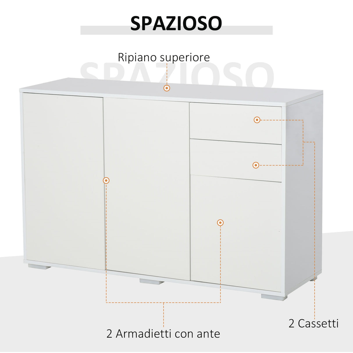 easycomfort easycomfort mobiletto multiuso 2 cassetti e 2 armadietti apertura a pressione ean 8054111844659