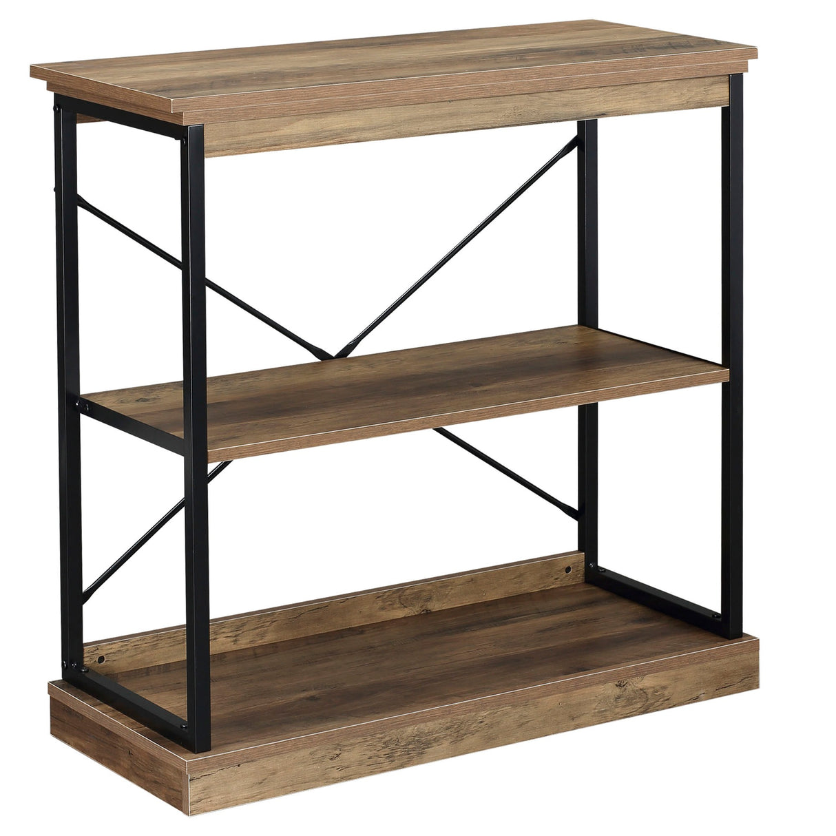 easycomfort easycomfort scaffale libreria in stile industriale mobile multiuso in legno marrone e metallo nero 80x36x81 3cm