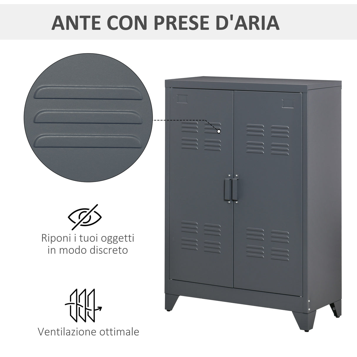 easycomfort easycomfort mobiletto multiuso a 2 ante stile industriale armadietto metallico per casa e garage grigio