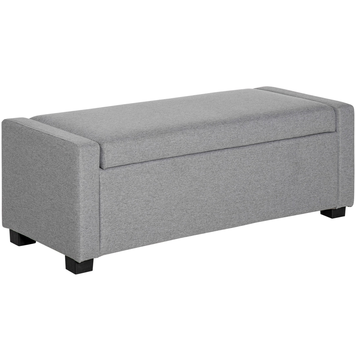 easycomfort easycomfort panca fondoletto con vano contenitore in tessuto 120x50x44cm grigio