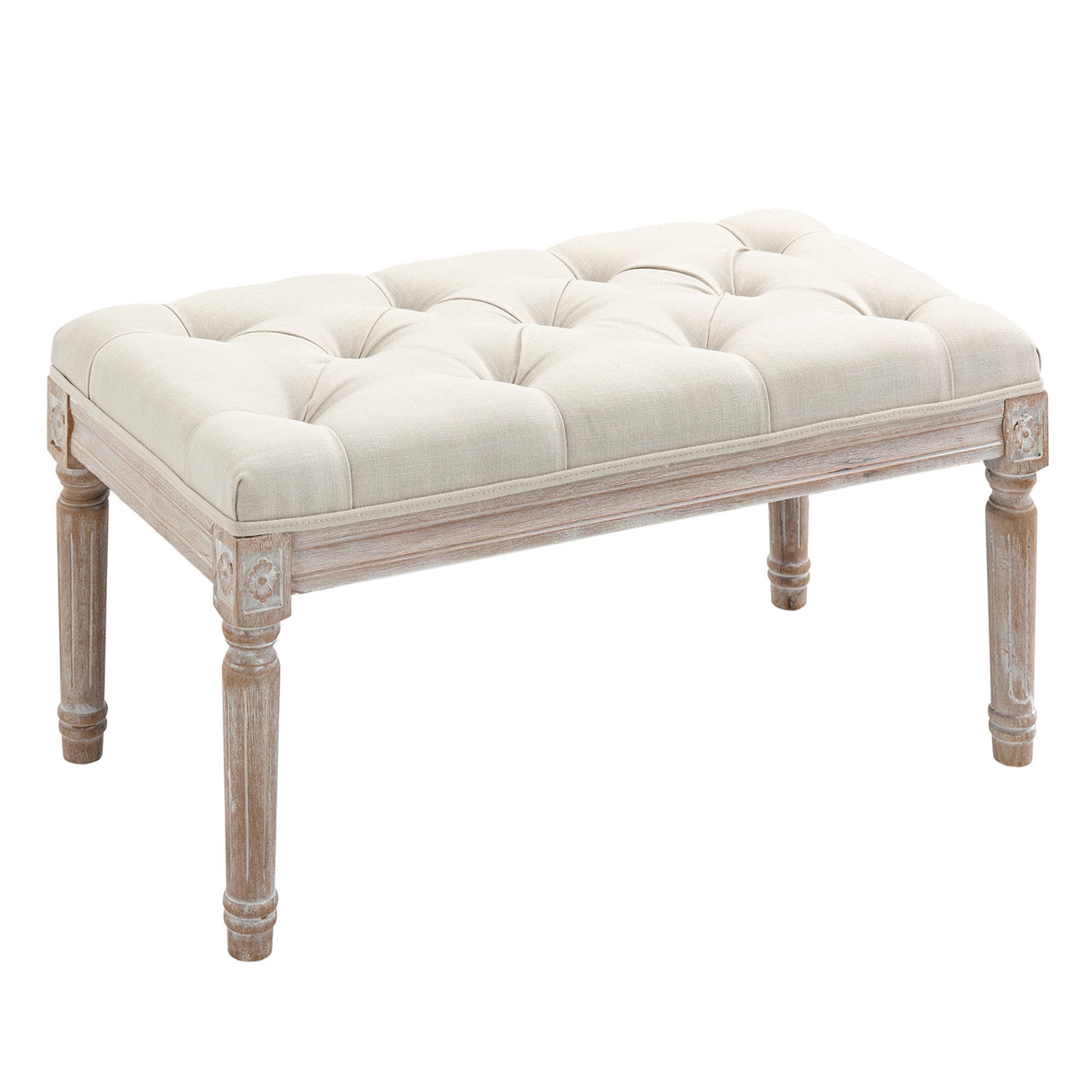easycomfort easycomfort panca fondo letto con gambe in legno ottomana per camera da letto e ingresso beige