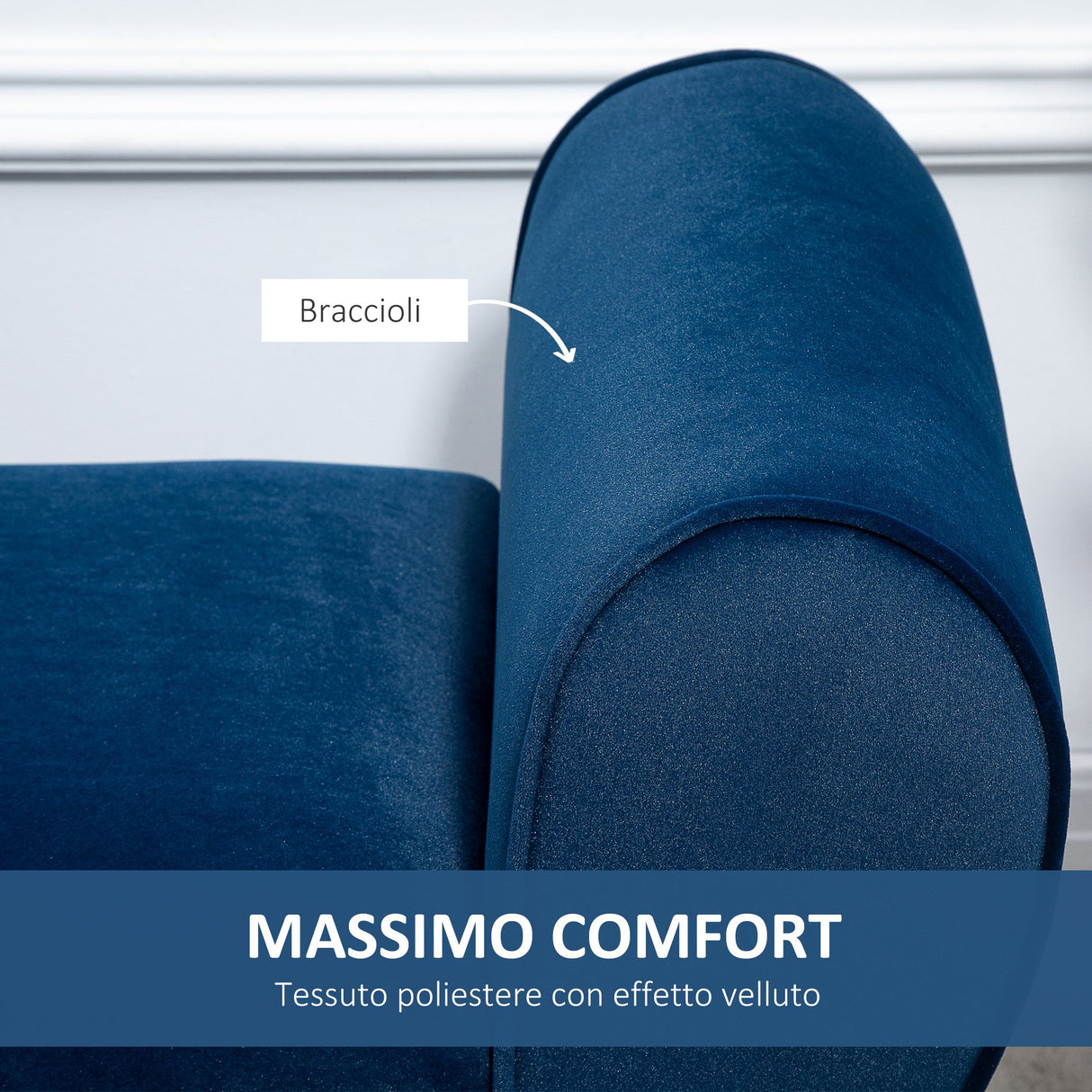 easycomfort easycomfort panca contenitore imbottita per camera da letto e ingresso panca fondo letto con braccioli blu