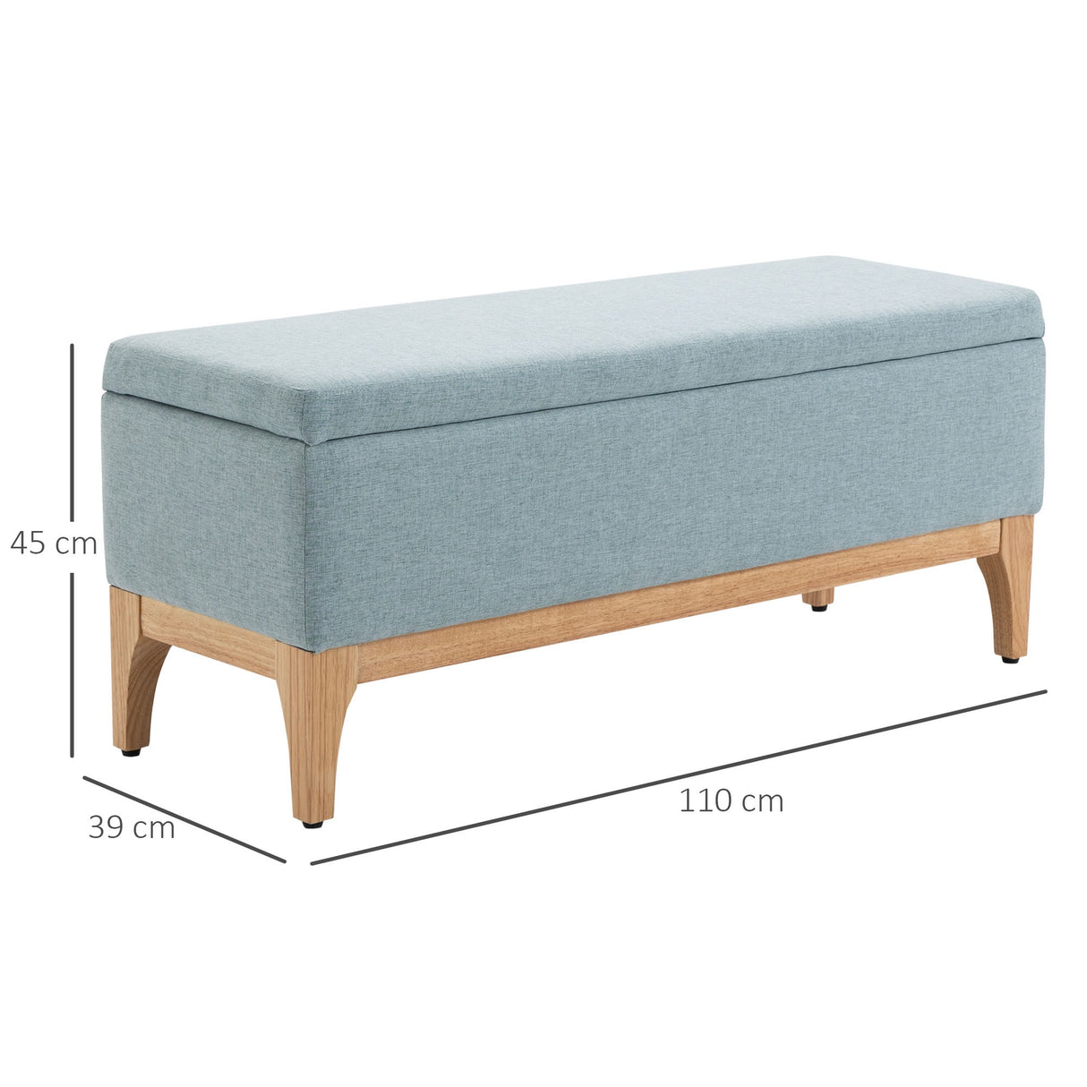 easycomfort easycomfort panca imbottita contenitore in tessuto effetto lino design scandinavo azzurro