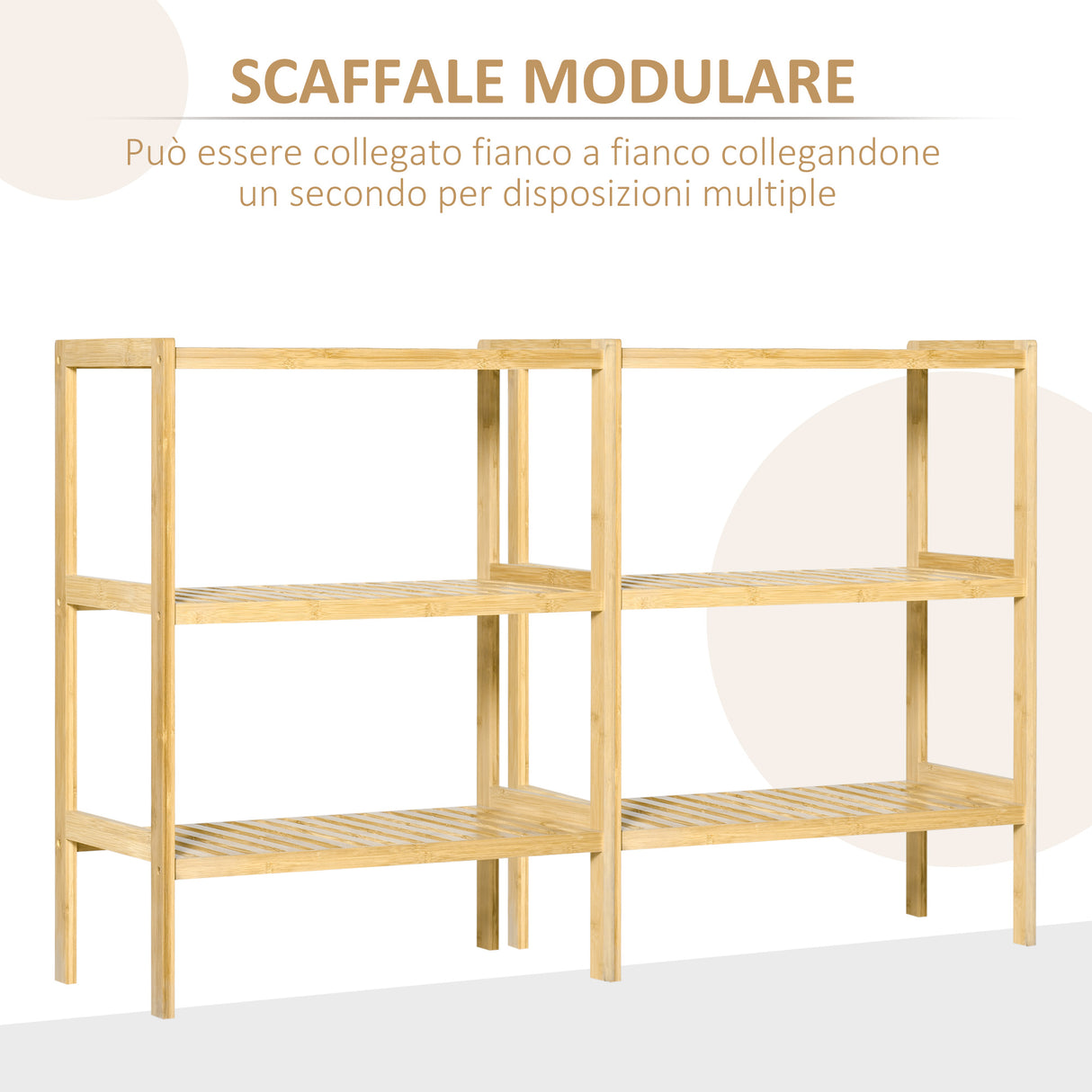 easycomfort easycomfort mobile multiuso 3 livelli salvaspazio in bambu per bagno e salotto 62x33x80cm