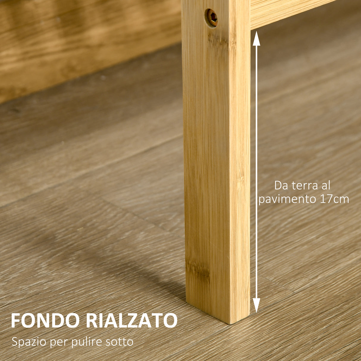 easycomfort easycomfort mobile multiuso 3 livelli salvaspazio in bambu per bagno e salotto 62x33x80cm