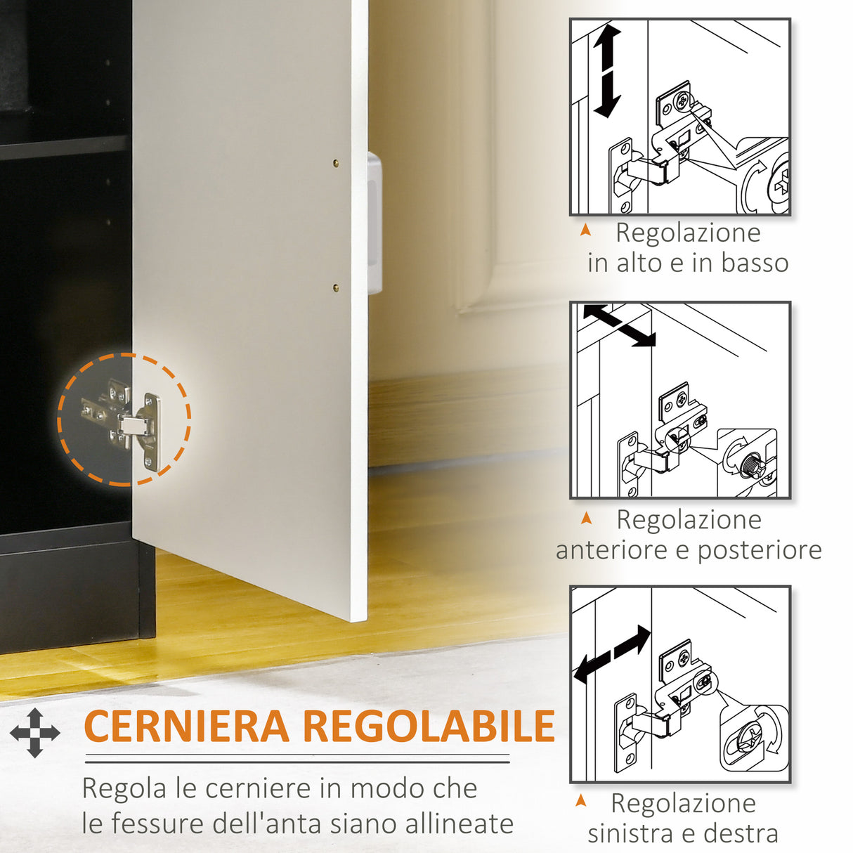 easycomfort easycomfort mobiletto con cassetto e ripiano regolabile per cucina soggiorno e anticamera in mdf 60x40x90cm bianco e nero