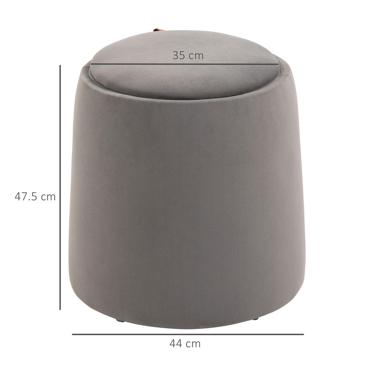easycomfort easycomfort pouf contenitore in velluto 2 in 1 convertibile in tavolino da caffe 44x47 5cm grigio