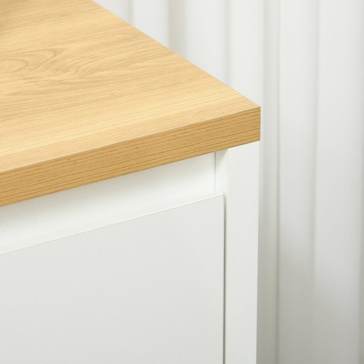 easycomfort easycomfort mobile multiuso con 2 armadietti a 2 livelli in truciolato ripiano regolabile 120x37x75cm bianco e color legno