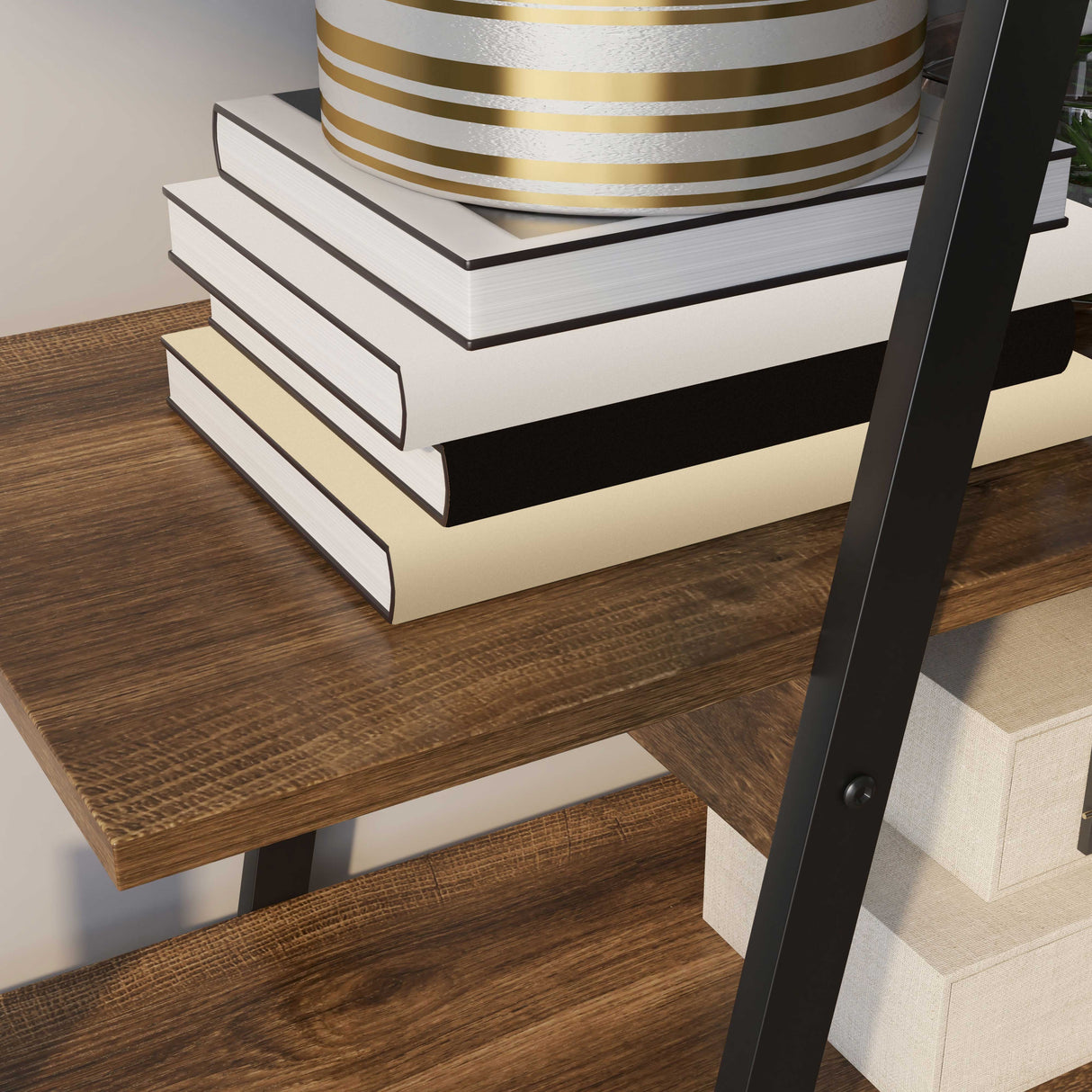 easycomfort easycomfort scaffale libreria 4 livelli in truciolato e acciaio ad a