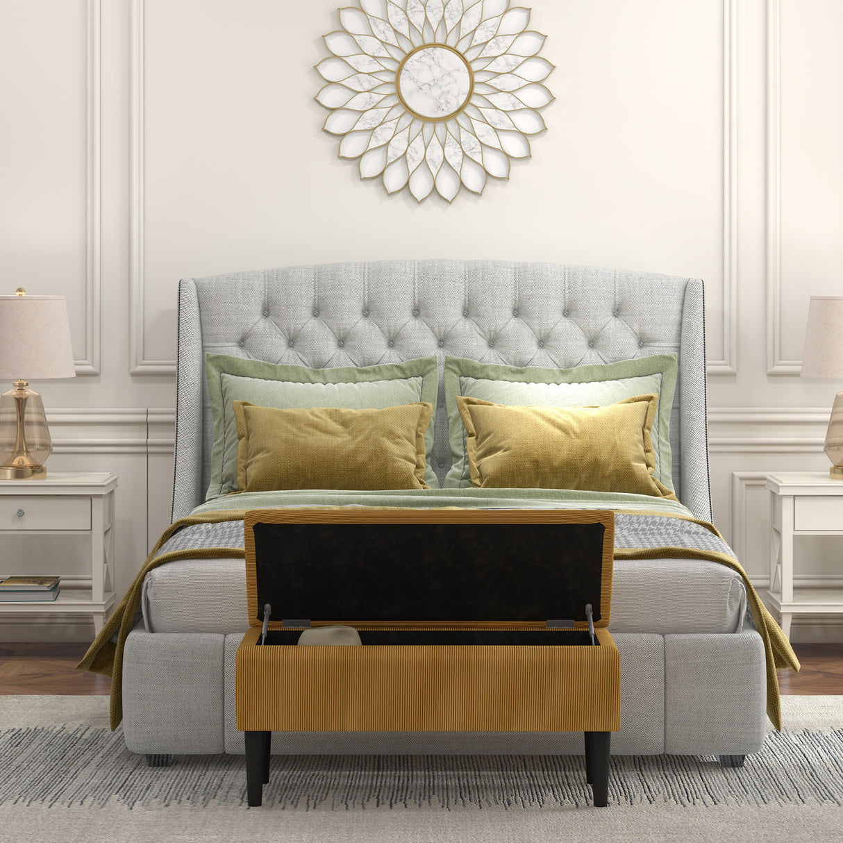 easycomfort easycomfort panca fondoletto in poliestere e legno per camera da letto e ingresso 95x38x45 cm grigia e nera