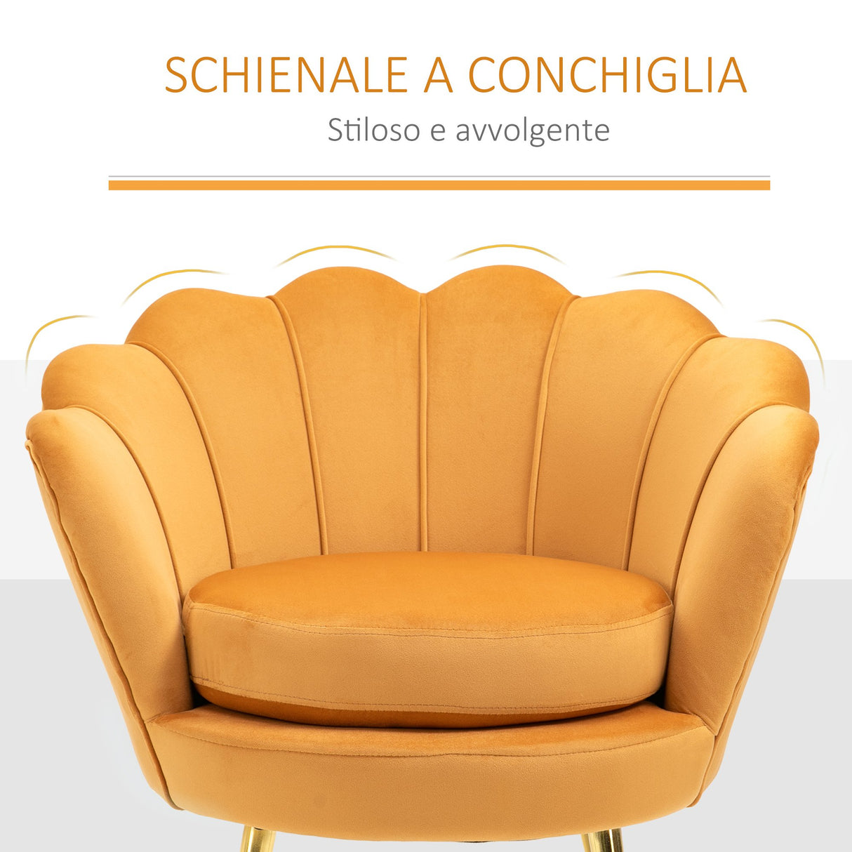 easycomfort easycomfort poltrona vintage di design in velluto giallo poltroncina da camera ean 8055776910246