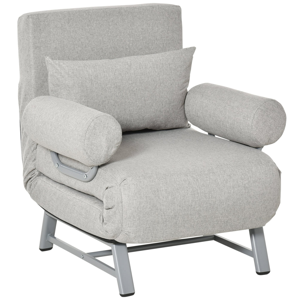 easycomfort easycomfort poltrona letto singolo con schienale reclinabile 5 livelli 73x60x81cm grigio