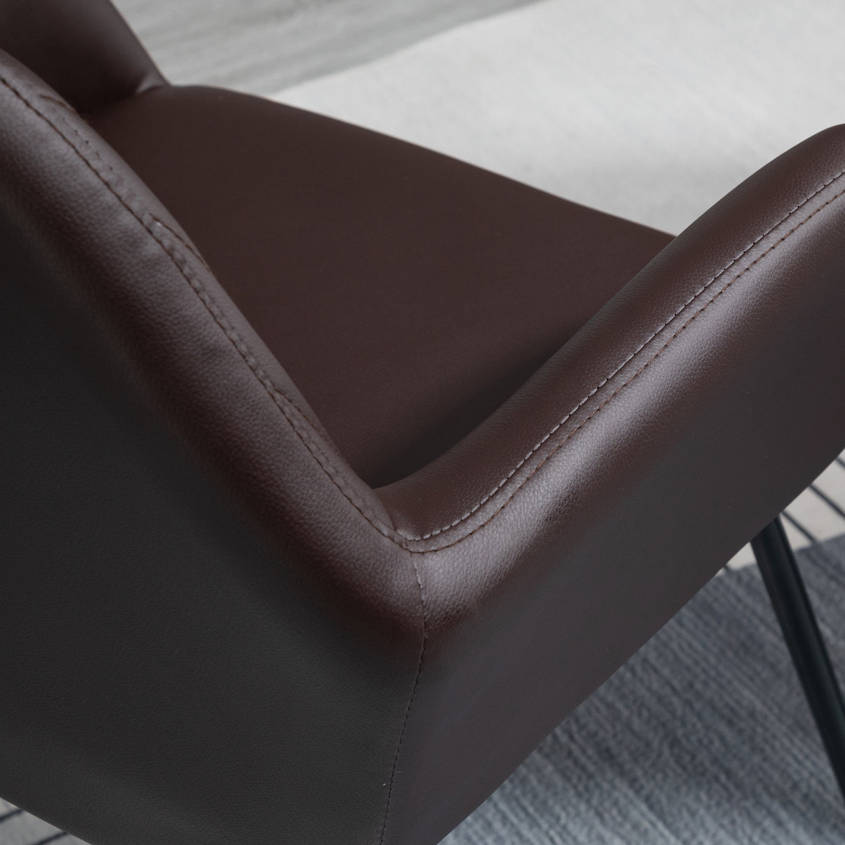 easycomfort easycomfort set 2 sedie moderne per sala da pranzo cucina o soggiorno sedie imbottite in similpelle marrone 60x56.5x85cm