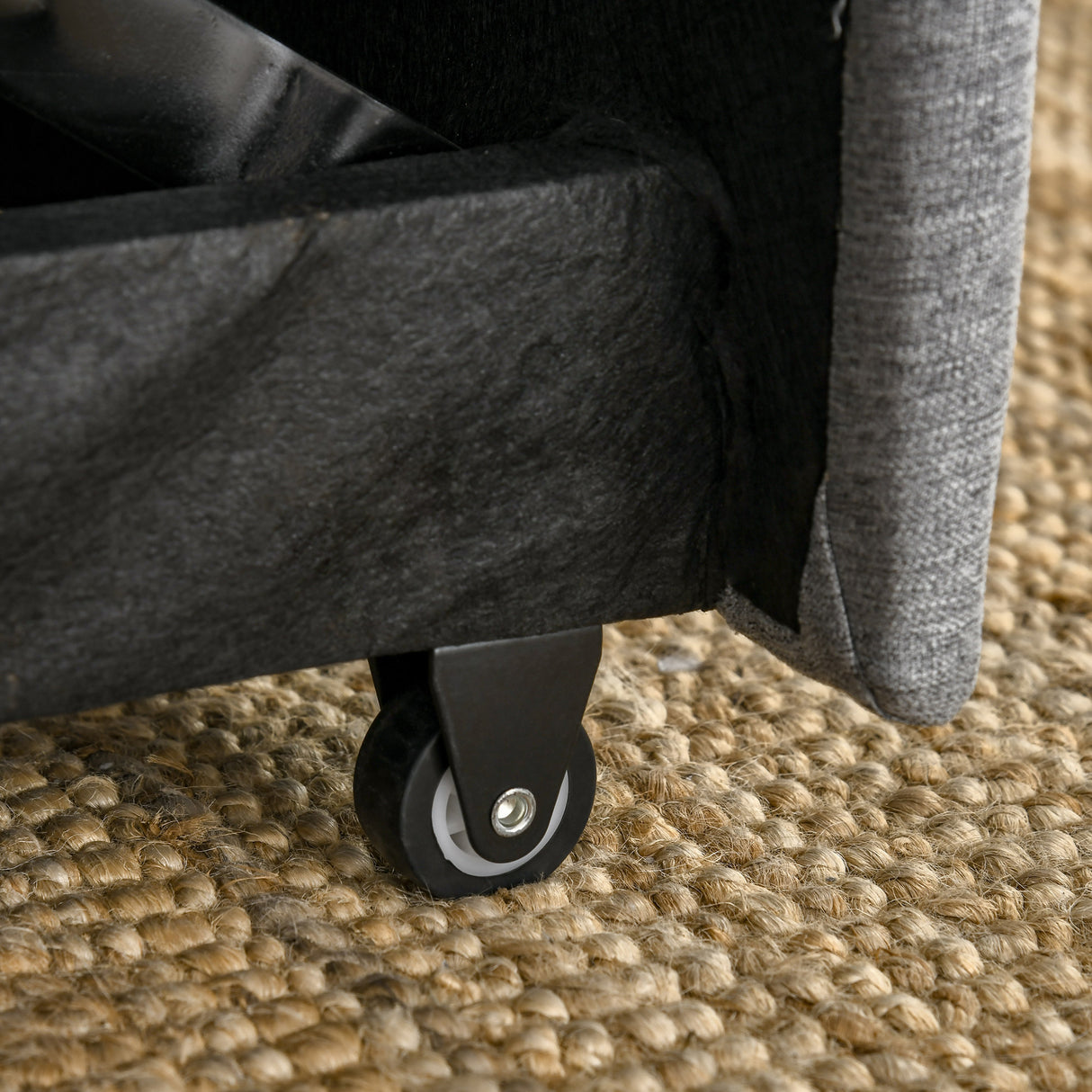 easycomfort easycomfort divano letto a 1 piazza in tessuto seduta 2 posti e schienale a 3 reclinazioni 154x87x89cm grigio