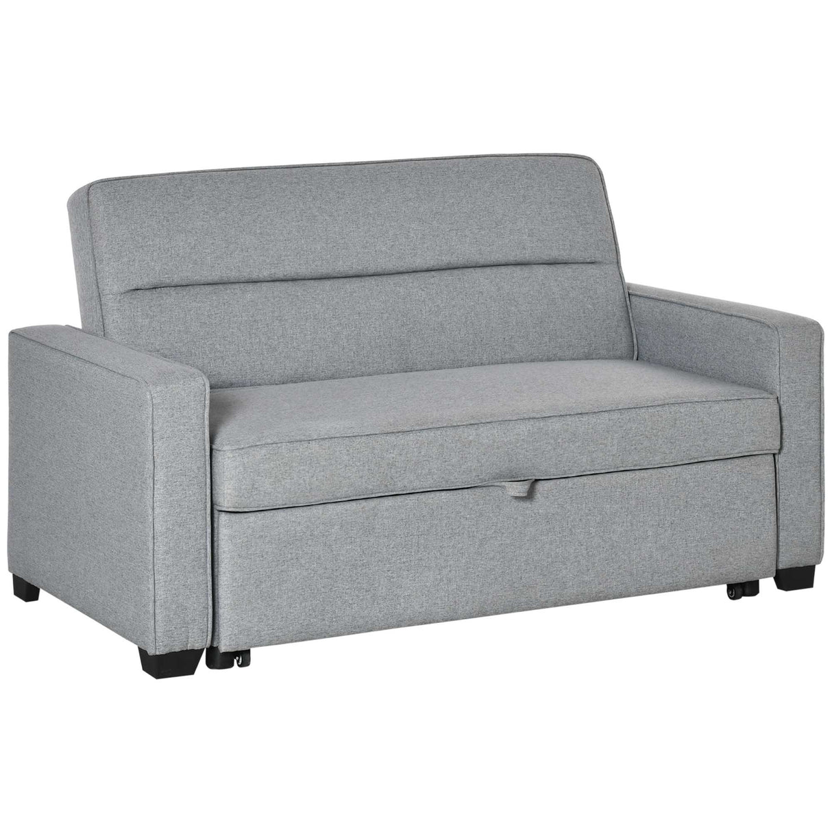 easycomfort easycomfort divano letto a 1 piazza in tessuto seduta 2 posti e schienale a 3 reclinazioni 154x87x89cm grigio