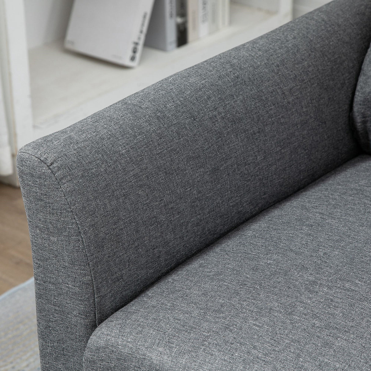 easycomfort easycomfort divano 3 posti economico per casa e ufficio con 4 gambe in metallo divano con braccioli imbottiti tessuto effetto lino grigio