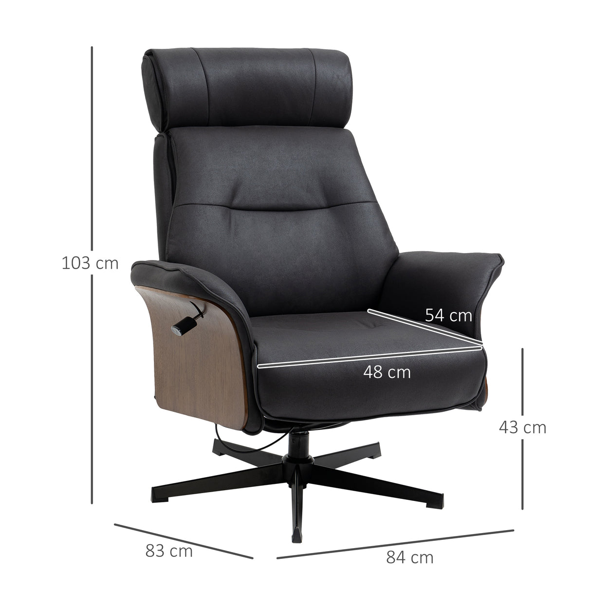 easycomfort easycomfort poltrona reclinabile con poggiatesta regolabile e seduta imbottita in acciaio e legno 84x83x103 cm